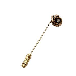 Vintage 14kt Love Knot Diamond Stick Pin/Tie Pin (A4406)
